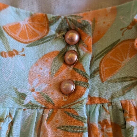 Joie Kids Citrus Oranges Floral Ruffle Sleeveless Lined Cotton Dress‎ Girls Sz 5 - Picture 8 of 11